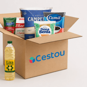 Cesta básica Doação 1 com 8 itens e aproximadamente 5,40 kg