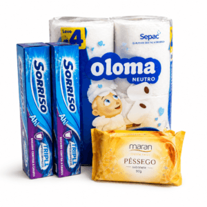 Kit de higiene Cestou com 6 itens para cuidados pessoais e ações sociais