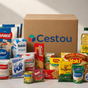 Cesta básica Cestou 5 completa com alimentos essenciais e produtos variados